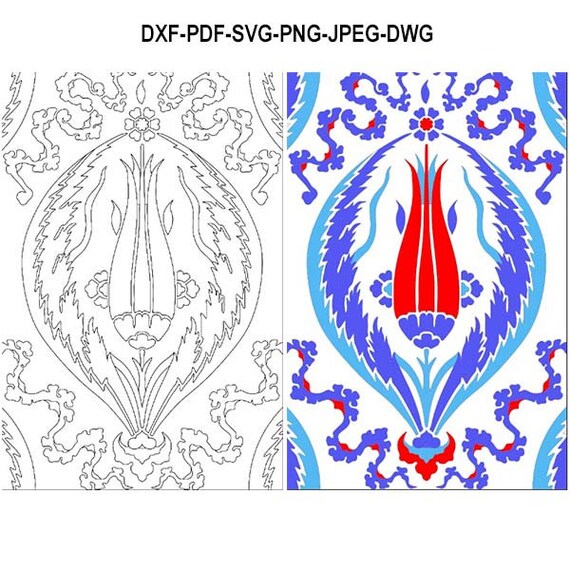 Download Turkish Floral Vector Svg Traditional Flower Art Traditional Etsy