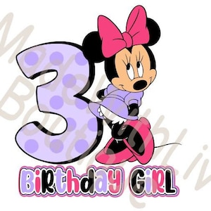 Minnie 3rd Birthday Digitale Datei | PNG JPEG