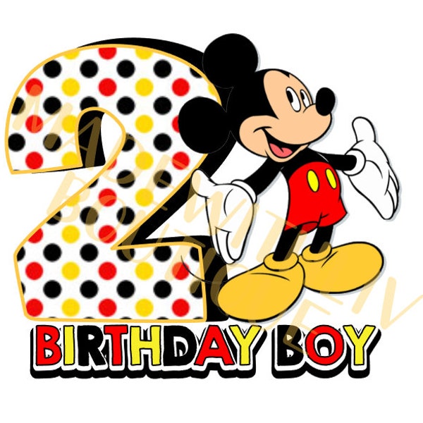 Printable Mickey 2nd Birthday Digital File | PNG JPEG