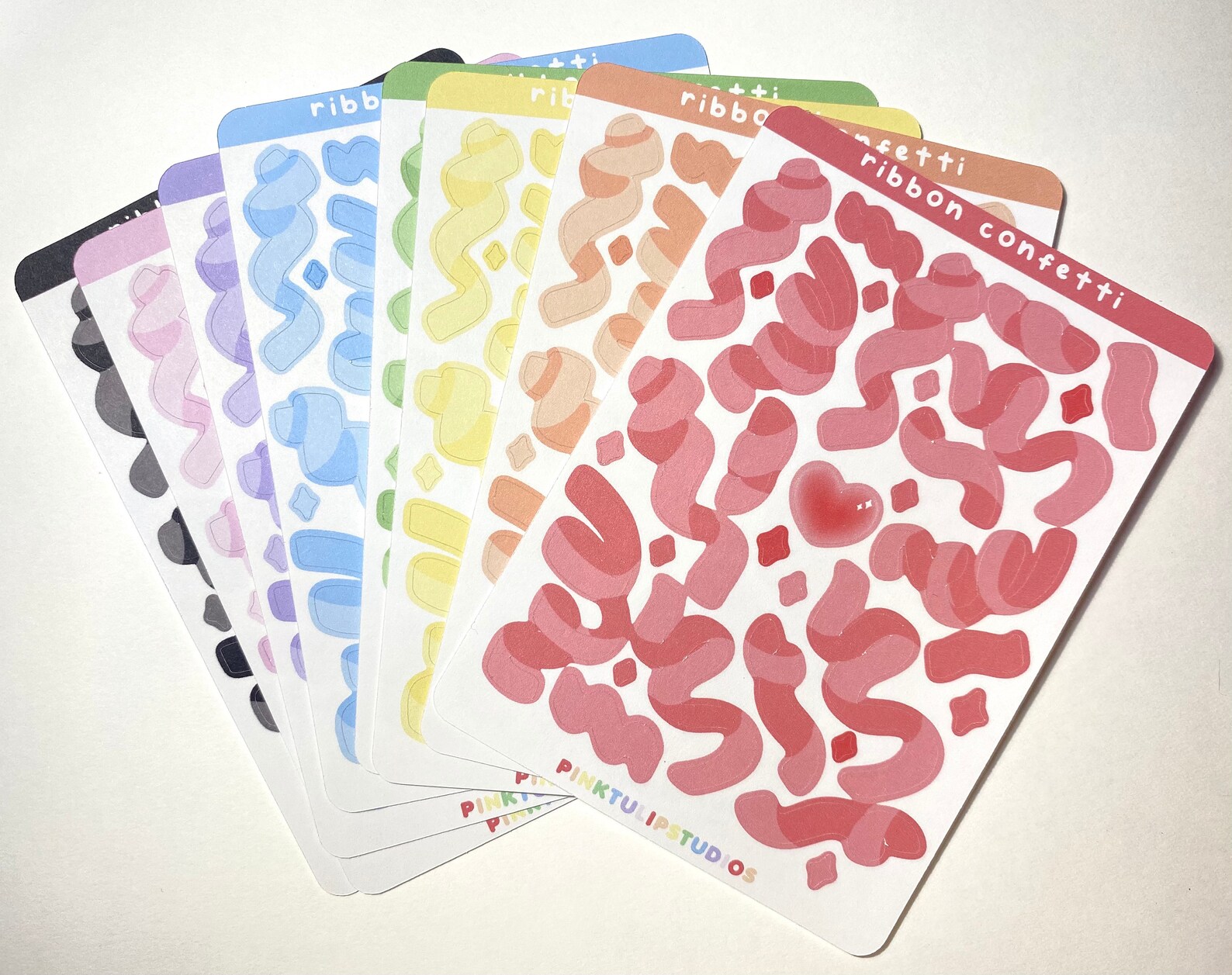 Ribbon confetti sticker sheets cute stationery korean Etsy