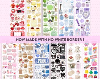 PNG Sticker Sheets - Cute Stickers, Journal Stationery, Kpop Stickers, Korean Stationery, Aesthetic Desk Items, Cute Jewelry, Kpop Photocard