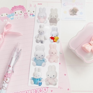 Cute Bunny Plushie - PNG Stickers, Cute Deco Accessories, Kpop Photocard Trading Supplies, Penpal Gift, Journaling Supplies