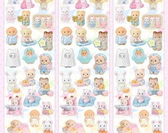 Cute Critters Sticker Sheet – Korean Stationery Deco Stickers