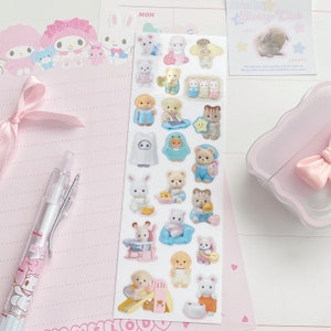 Cute Critters -   Cute PNG Sticker Sheet, Korean Stationery, Deco Stickers