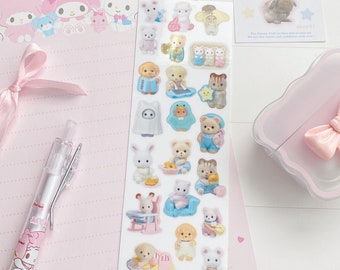 Cute Critters -   Cute PNG Sticker Sheet, Korean Stationery, Deco Stickers