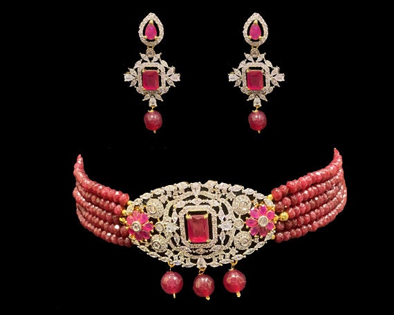 artificial ruby necklace sets