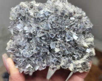 Blue-Gray Fluorite with Barite from Emilio Mine, Asturias, Spain | Collector Mineral Specimen