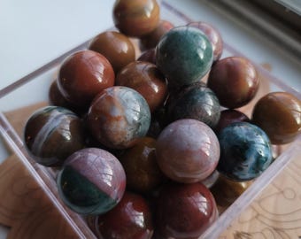 Ocean (Orbicular) Jasper Mini Sphere || tranquility, well-being, joy