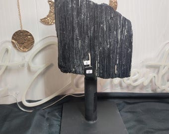 Black Tourmaline Statement Piece on Spinning Stand