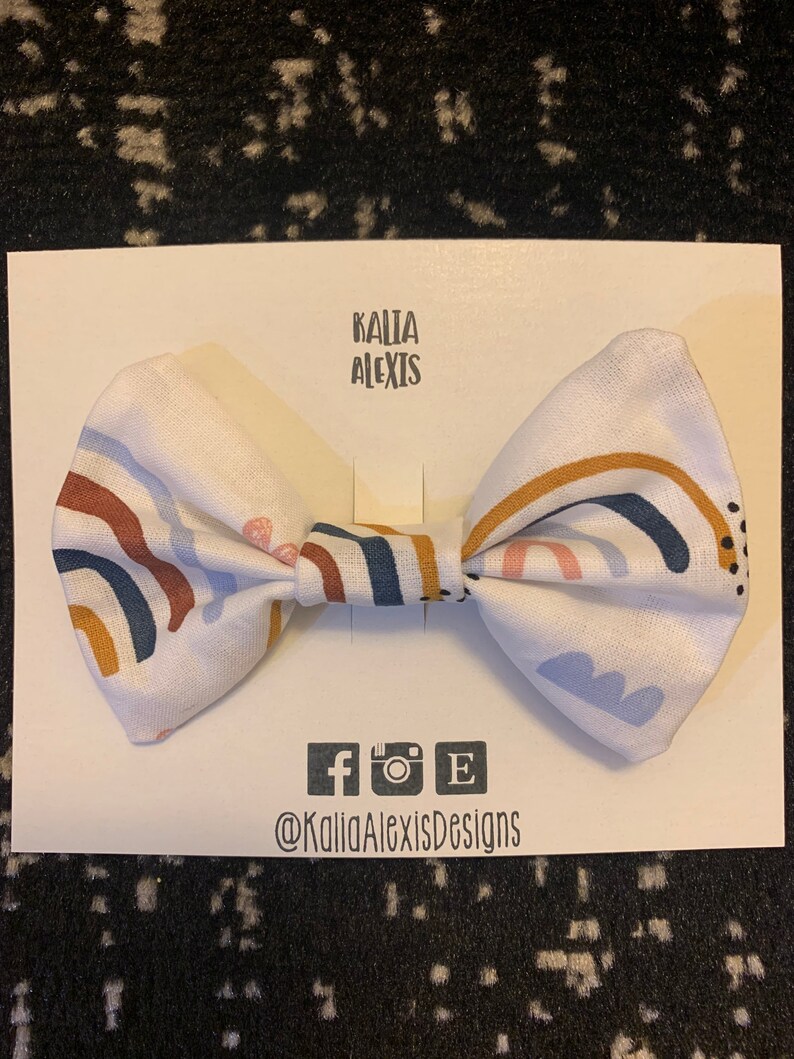 Cotton Pinch Bow 4\u201d Rainbow Cotton Bow Clip Rainbow Pinch Bow