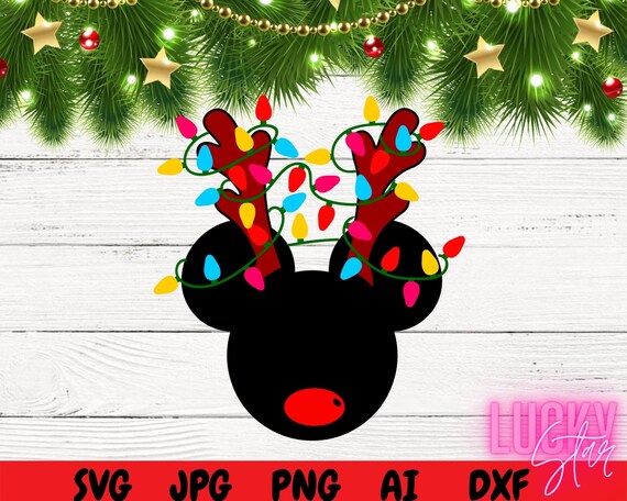 Download Disney Christmas Svg Mickey Mouse Head Svg Rein Deer Etsy