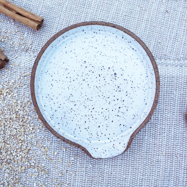 Handmade ceramic spoon rest