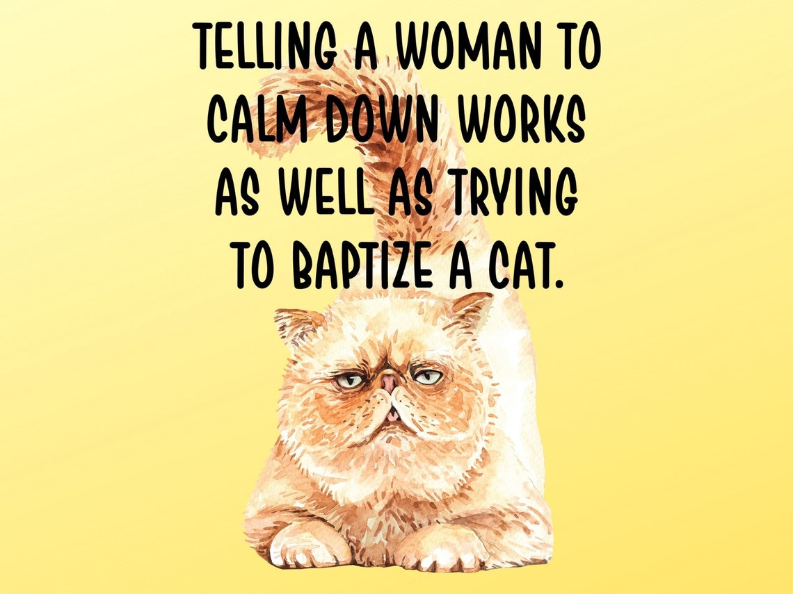Telling a Woman to Calm Down Works as Well as Trying to - Etsy