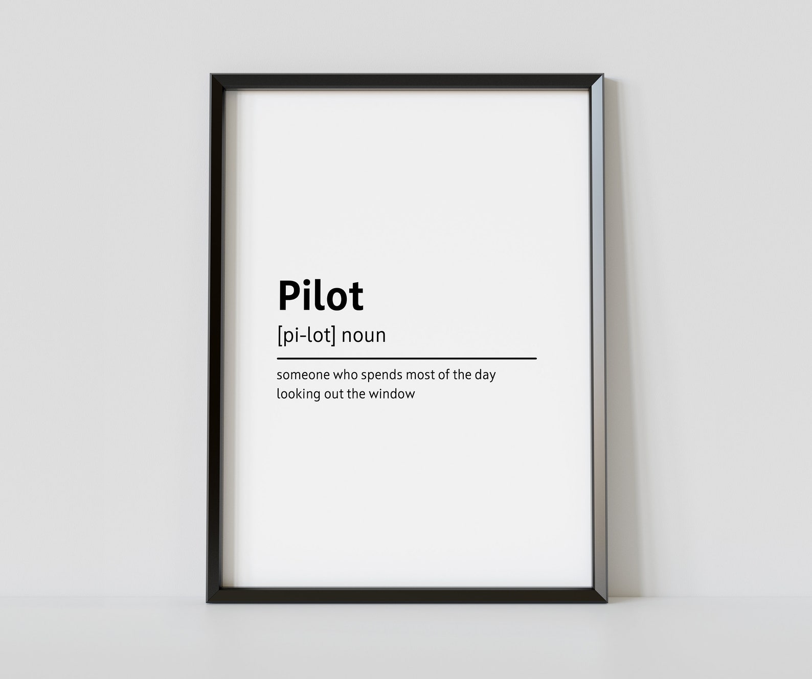 Pilot Word Definition Wall Art Typography Design Printable Etsy