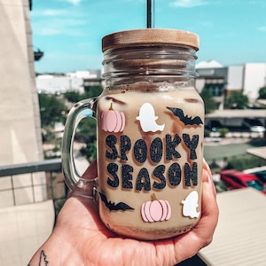 Spooky Season Mug or Can | Spooky Season Cup | Spooky Season Glass | Halloween Glass Mug | Fall Glass Mug | Spooky Season | Halloween Cup