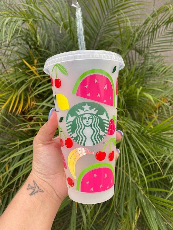 Summer Vibes Starbucks Cup Summer Fruits Starbucks Cup | Etsy
