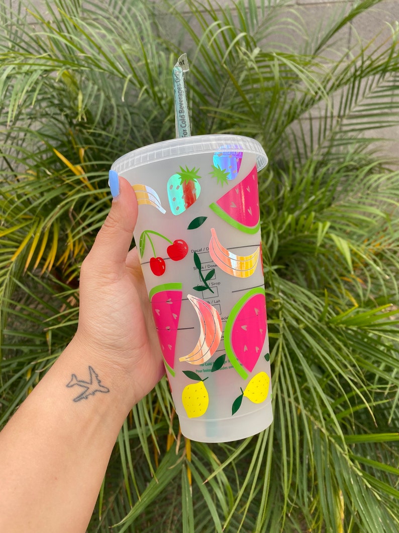 Summer Vibes Starbucks Cup Summer Fruits Starbucks Cup Etsy