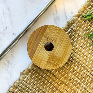 Bamboo Lid  | Natural bamboo lid | Glass jar lid | Glass can lid | Mason Jar Lid | 70mm Lid