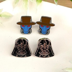 Dark side helmet earrings, Stud Earrings, hard enamel, May 4th