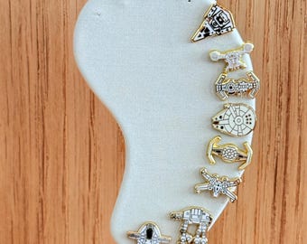 Gold plated Mix and Match Ships , Stud Earrings, hard enamel