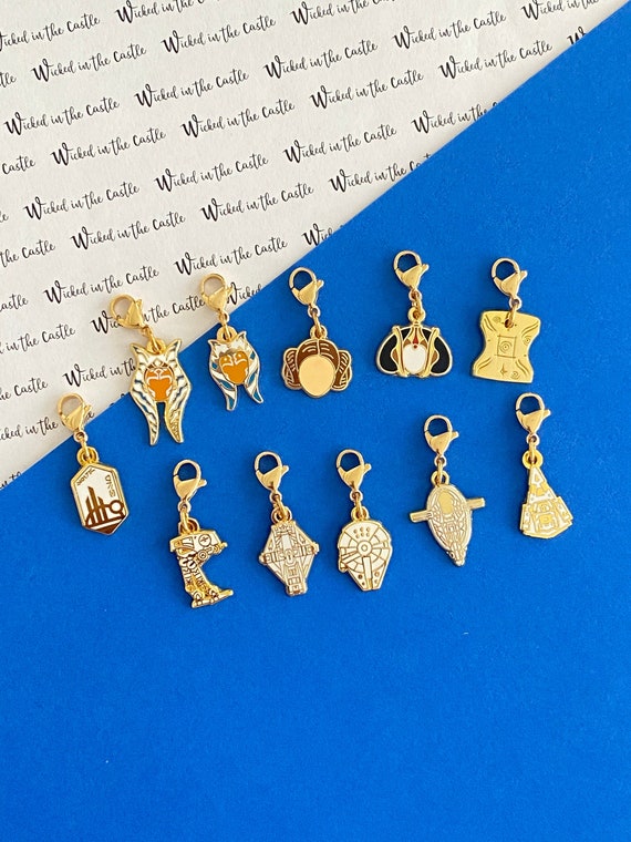 Gold plated Charm Bracelet Dangle Purse Charm Clip On, Zipper Pull, Lobster Claw