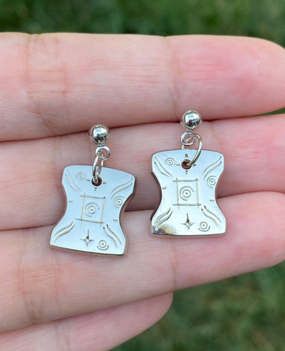 Snip earrings, enamel earrings