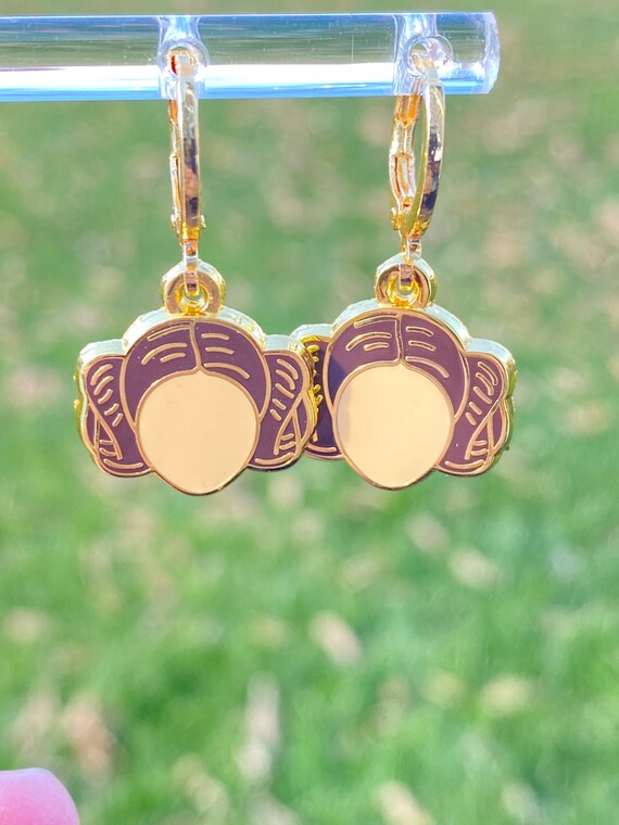Princess earrings, Hoops dangle Earrings, earrings, hard enamel gold plating