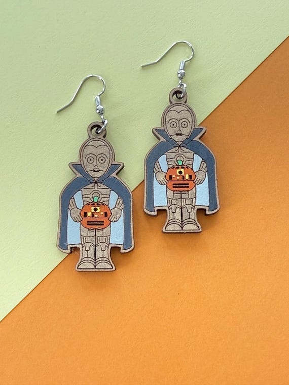 Vamp C3P0 earrings, hand painted, limited edition
