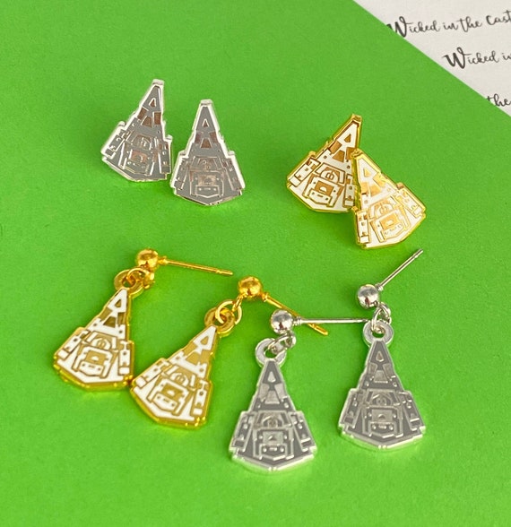 Destroyer earrings, enamel earrings Stud, Dangle, Clip on