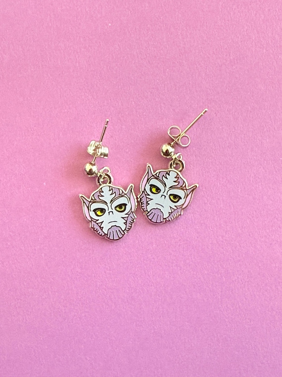 Zeb and Grogu earrings, (Pair) Stud Earrings, clip on earrings, hard enamel silver plating