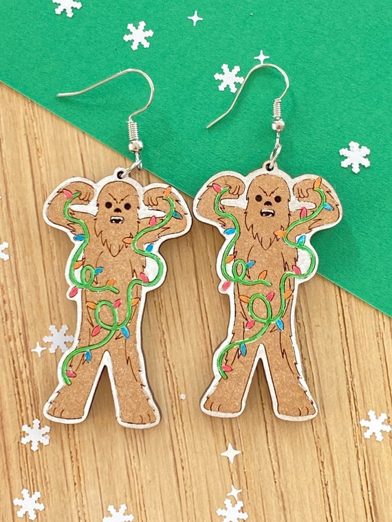 Chewy earrings, hand painted, limited edition