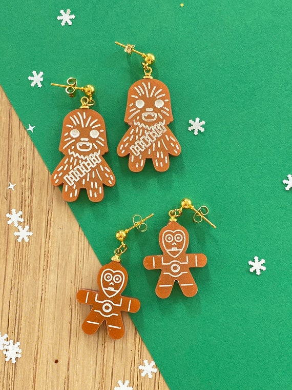 Chewy earrings, hand painted, limited edition