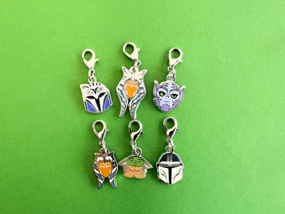 Mando Charm Bracelet Dangle Purse Charm Clip On, Zipper Pull, Lobster Claw