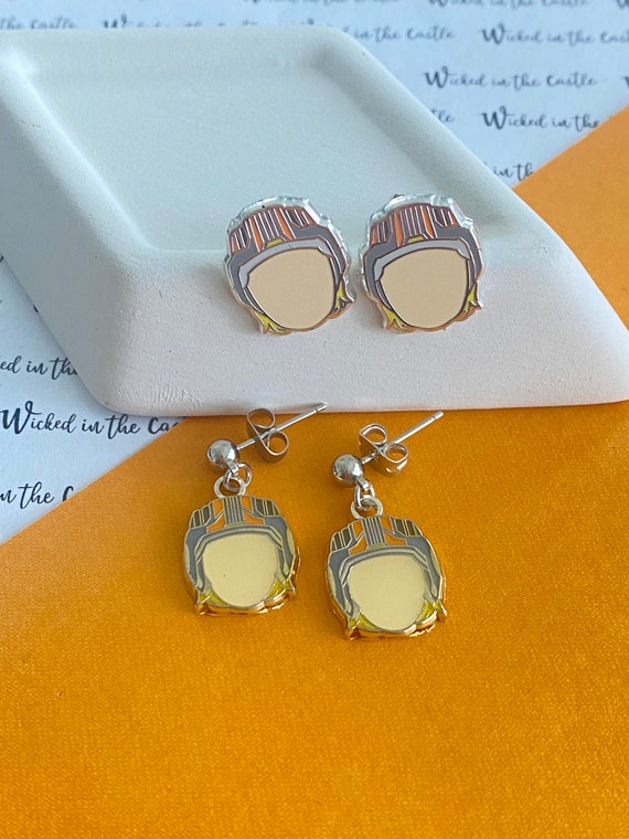 Omega helmet earrings, Studs, dangle earrings, clip ons, hard enamel silver plating