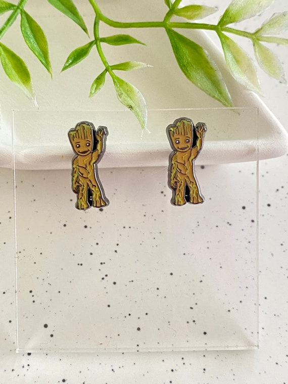 MCU, stud earrings, enamel