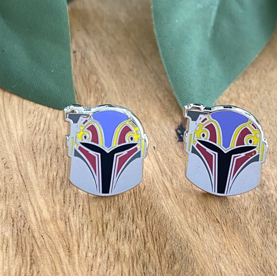 Sabine helmet , Stud Earrings, hard enamel silver plating