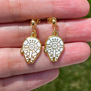 Space Ship  (Pair) earrings, enamel earrings