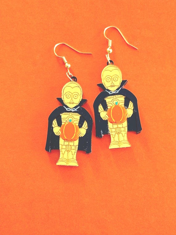 Vamp C3P0 earrings, hand painted, limited edition