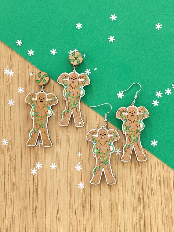 Chewy earrings, hand painted, limited edition