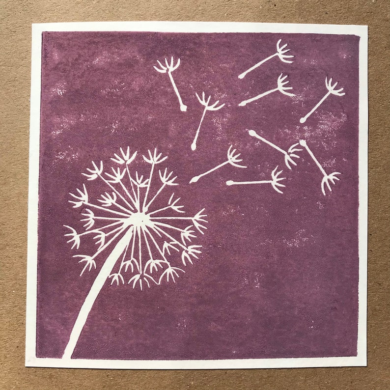 Anniversary Easter Birthday Thank you note A set of four hand-printed linocut greetings cards Mother/'s Day