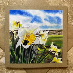Cartão de felicitações de narciso, Páscoa, Primavera, Aniversário, Aniversário, Nota de agradecimento, Dia das mães, Fãs de jardinagem