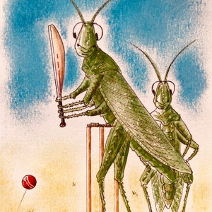 Biglietto d'auguri per cricket, amanti del cricket, appassionati di sport, festa del papà, celebrazione, compleanno, divertente