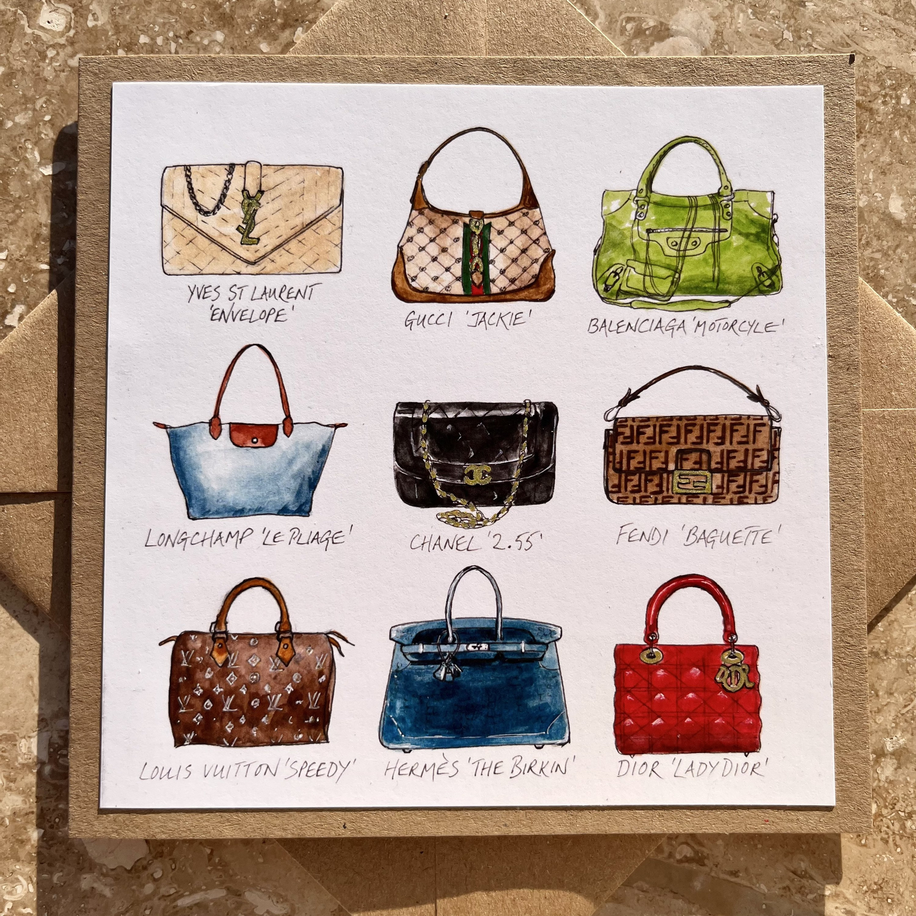 Designer Handbag Card Greetings Card Birthday Anniversary 