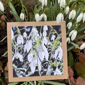 Schneeglöckchen Grußkarten, Geburtstag, Weihnachten, Jubiläum, Hochzeit, Verlobung, Muttertag, Gartenfans, Winter, Frühlingskarte