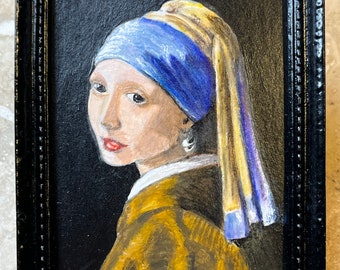 真珠の髪飾りの少女　絵画　キャンバス額装 真珠の髪飾りの少女 絵画 キャンバス額装 - メルカリ