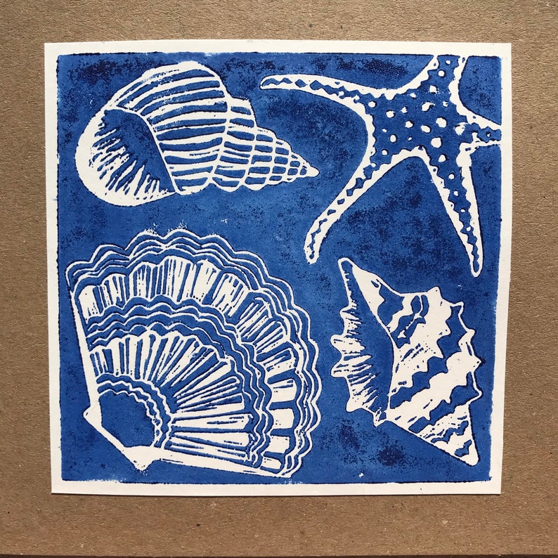 Anniversary Easter Birthday Thank you note A set of four hand-printed linocut greetings cards Mother/'s Day