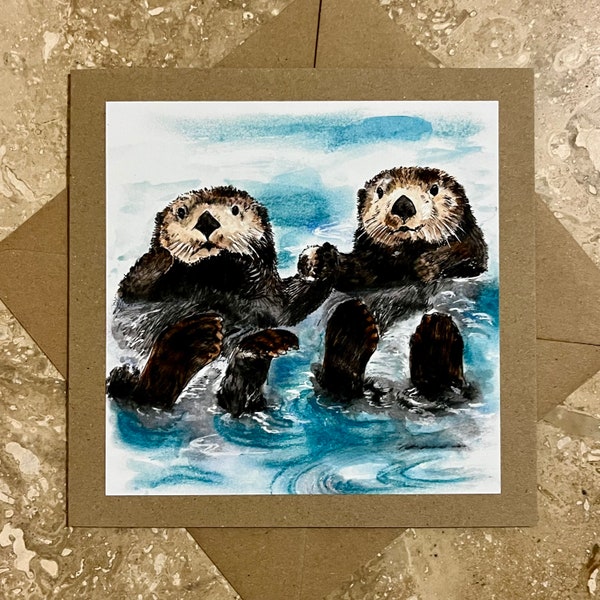 Sea Otters, Anniversary, Valentines Day, Mother’s Day, Father’s Day, Birthday, Love, Children’s card, Thank you note