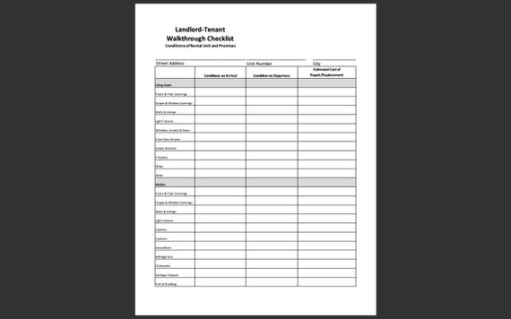 Landlord Tenant Walkthrough Checklist PDF File Available Australia 