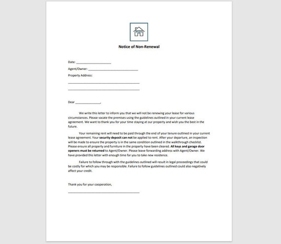 Notice Of Non renewal Of Lease Etsy not-renewing-lease-letter-template-and-example