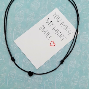 Edelstahl Herz Charm Halskette, verstellbarer Herz Charm Halsband, Geschenk mit Sonderbotschaft Bild 3